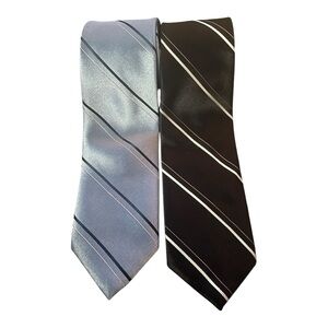 2 pack Wembley Black and Silver Classic Ties